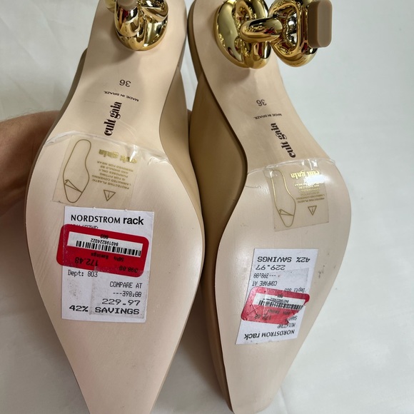 NWT Cult Gaia Harlow Chain Heel Leather Mules - Picture 3 of 4